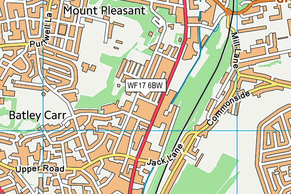 WF17 6BW map - OS VectorMap District (Ordnance Survey) WF17 6BW map - OS VectorMap District (Ordnance Survey)