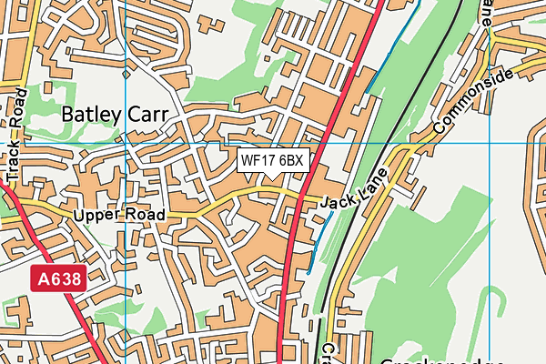 WF17 6BX map - OS VectorMap District (Ordnance Survey)
