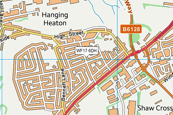 WF17 6DH map - OS VectorMap District (Ordnance Survey) WF17 6DH map - OS VectorMap District (Ordnance Survey)