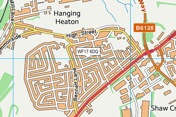WF17 6DQ map - OS VectorMap District (Ordnance Survey)