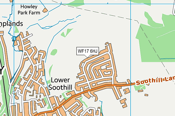 WF17 6HJ map - OS VectorMap District (Ordnance Survey) WF17 6HJ map - OS VectorMap District (Ordnance Survey)