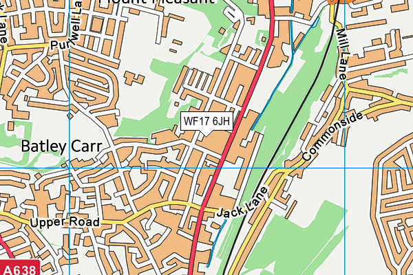 WF17 6JH map - OS VectorMap District (Ordnance Survey) WF17 6JH map - OS VectorMap District (Ordnance Survey)