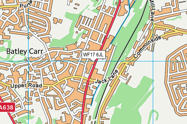 WF17 6JL map - OS VectorMap District (Ordnance Survey)