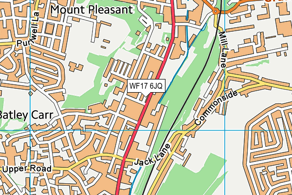 WF17 6JQ map - OS VectorMap District (Ordnance Survey)