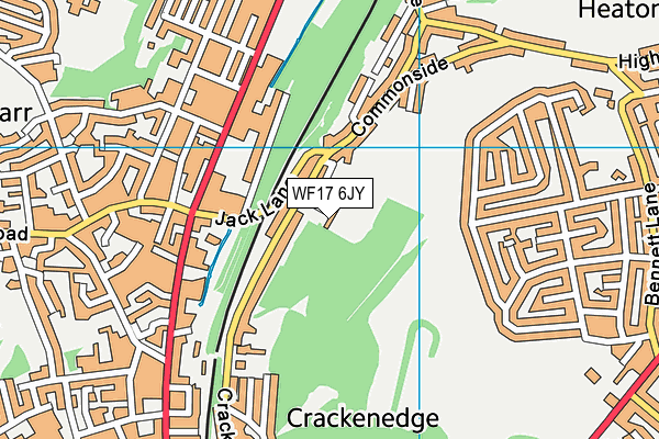 WF17 6JY map - OS VectorMap District (Ordnance Survey) WF17 6JY map - OS VectorMap District (Ordnance Survey)
