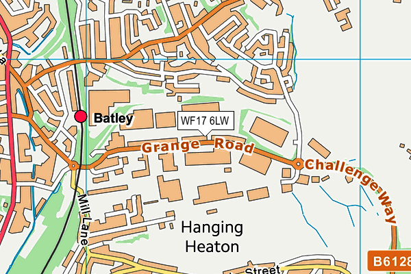 WF17 6LW map - OS VectorMap District (Ordnance Survey)