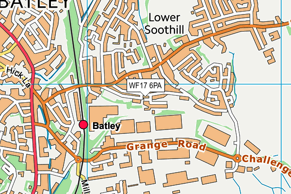 WF17 6PA map - OS VectorMap District (Ordnance Survey) WF17 6PA map - OS VectorMap District (Ordnance Survey)