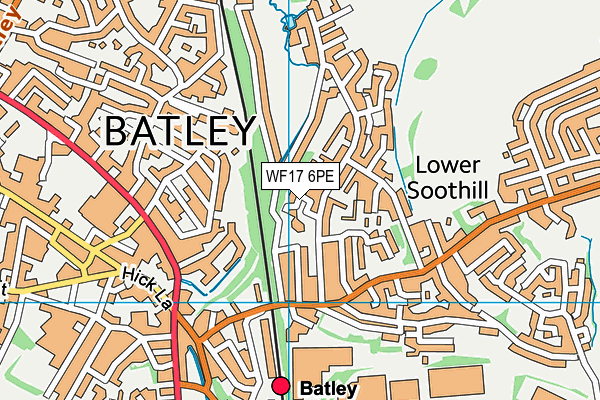 WF17 6PE map - OS VectorMap District (Ordnance Survey) WF17 6PE map - OS VectorMap District (Ordnance Survey)