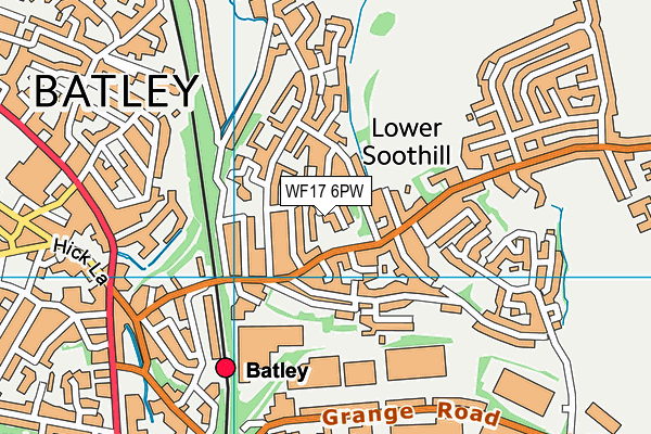 WF17 6PW map - OS VectorMap District (Ordnance Survey) WF17 6PW map - OS VectorMap District (Ordnance Survey)