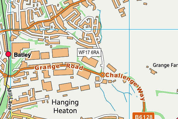 WF17 6RA map - OS VectorMap District (Ordnance Survey) WF17 6RA map - OS VectorMap District (Ordnance Survey)