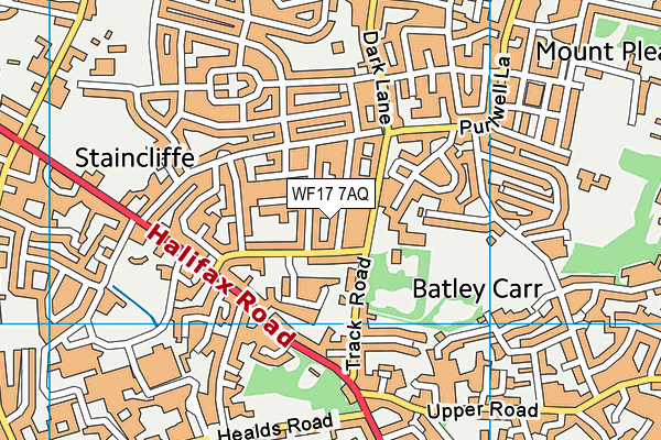 WF17 7AQ map - OS VectorMap District (Ordnance Survey) WF17 7AQ map - OS VectorMap District (Ordnance Survey)