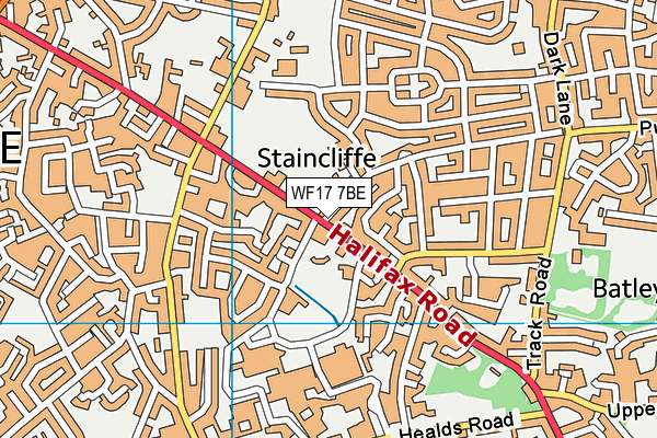 WF17 7BE map - OS VectorMap District (Ordnance Survey) WF17 7BE map - OS VectorMap District (Ordnance Survey)
