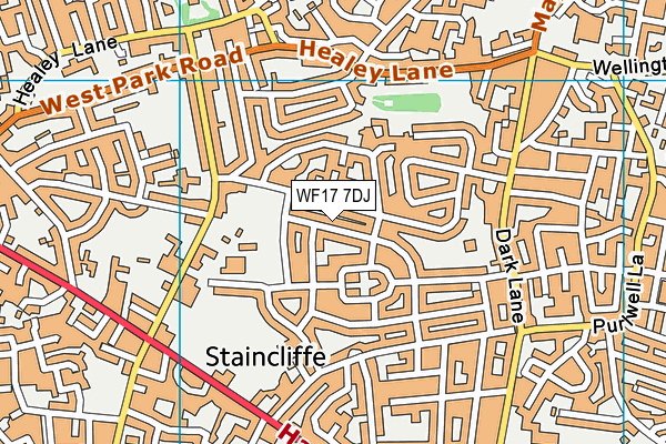 WF17 7DJ map - OS VectorMap District (Ordnance Survey) WF17 7DJ map - OS VectorMap District (Ordnance Survey)