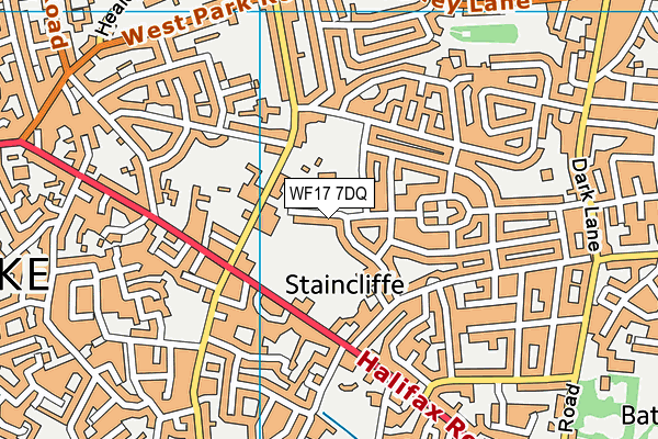 WF17 7DQ map - OS VectorMap District (Ordnance Survey) WF17 7DQ map - OS VectorMap District (Ordnance Survey)