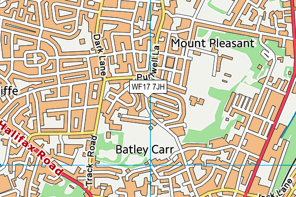 WF17 7JH map - OS VectorMap District (Ordnance Survey) WF17 7JH map - OS VectorMap District (Ordnance Survey)