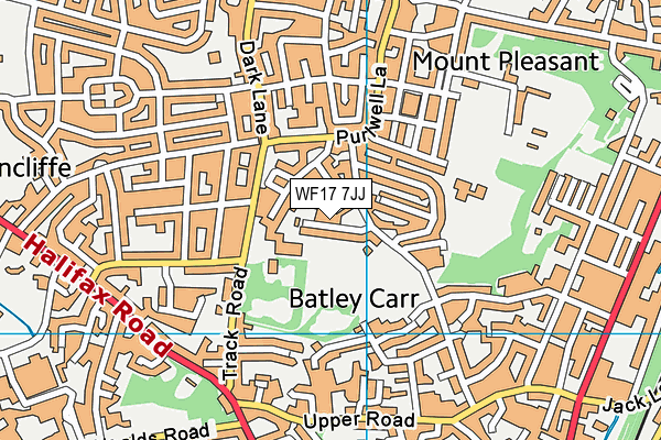 WF17 7JJ map - OS VectorMap District (Ordnance Survey) WF17 7JJ map - OS VectorMap District (Ordnance Survey)
