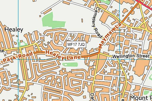 WF17 7JQ map - OS VectorMap District (Ordnance Survey) WF17 7JQ map - OS VectorMap District (Ordnance Survey)