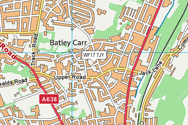 WF17 7JY map - OS VectorMap District (Ordnance Survey) WF17 7JY map - OS VectorMap District (Ordnance Survey)