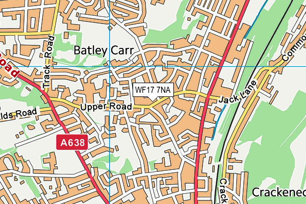 WF17 7NA map - OS VectorMap District (Ordnance Survey)