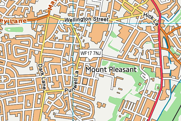 WF17 7NJ map - OS VectorMap District (Ordnance Survey) WF17 7NJ map - OS VectorMap District (Ordnance Survey)