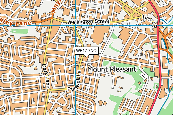 WF17 7NQ map - OS VectorMap District (Ordnance Survey) WF17 7NQ map - OS VectorMap District (Ordnance Survey)