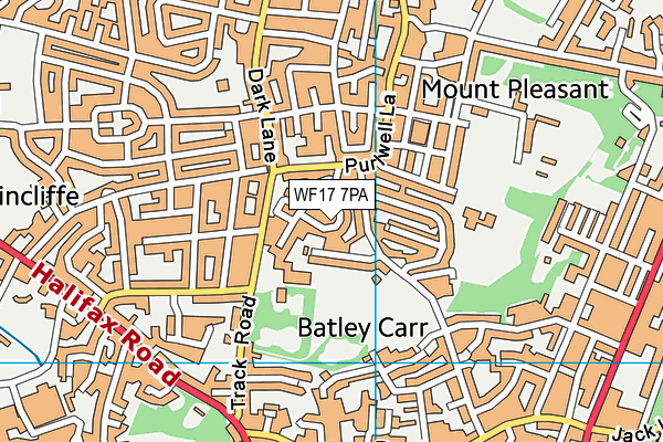 WF17 7PA map - OS VectorMap District (Ordnance Survey) WF17 7PA map - OS VectorMap District (Ordnance Survey)