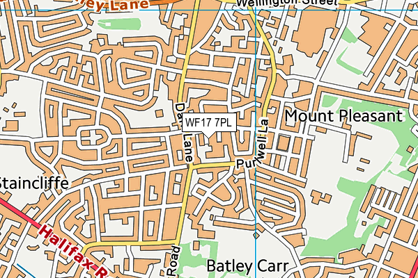 WF17 7PL map - OS VectorMap District (Ordnance Survey) WF17 7PL map - OS VectorMap District (Ordnance Survey)
