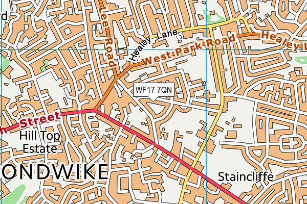 WF17 7QN map - OS VectorMap District (Ordnance Survey) WF17 7QN map - OS VectorMap District (Ordnance Survey)