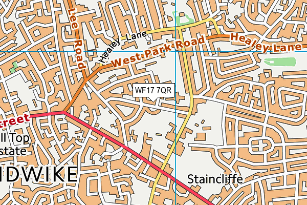 WF17 7QR map - OS VectorMap District (Ordnance Survey) WF17 7QR map - OS VectorMap District (Ordnance Survey)