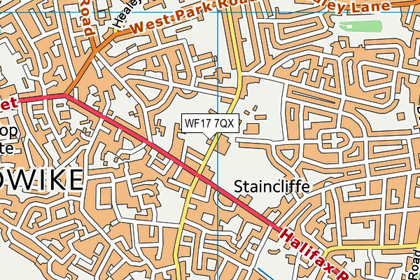 WF17 7QX map - OS VectorMap District (Ordnance Survey) WF17 7QX map - OS VectorMap District (Ordnance Survey)