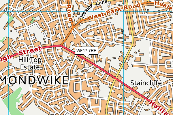 WF17 7RE map - OS VectorMap District (Ordnance Survey) WF17 7RE map - OS VectorMap District (Ordnance Survey)