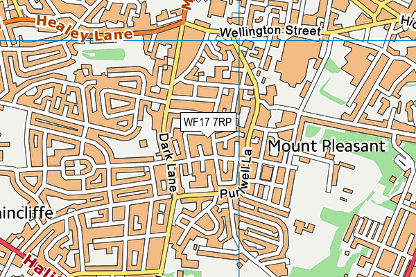 WF17 7RP map - OS VectorMap District (Ordnance Survey) WF17 7RP map - OS VectorMap District (Ordnance Survey)