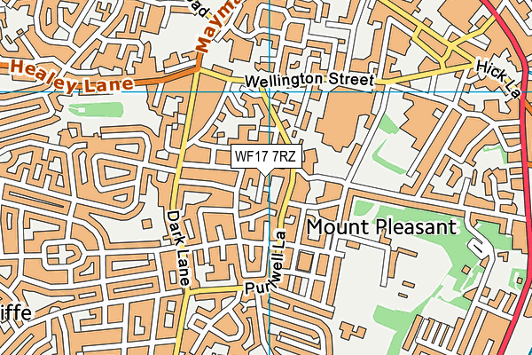 WF17 7RZ map - OS VectorMap District (Ordnance Survey) WF17 7RZ map - OS VectorMap District (Ordnance Survey)