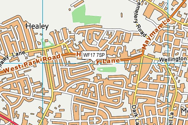 WF17 7SP map - OS VectorMap District (Ordnance Survey) WF17 7SP map - OS VectorMap District (Ordnance Survey)