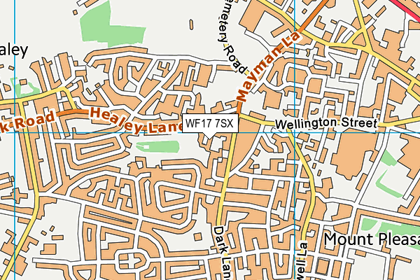 WF17 7SX map - OS VectorMap District (Ordnance Survey) WF17 7SX map - OS VectorMap District (Ordnance Survey)