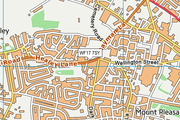 WF17 7SY map - OS VectorMap District (Ordnance Survey) WF17 7SY map - OS VectorMap District (Ordnance Survey)