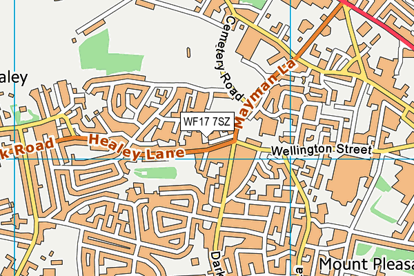 WF17 7SZ map - OS VectorMap District (Ordnance Survey) WF17 7SZ map - OS VectorMap District (Ordnance Survey)