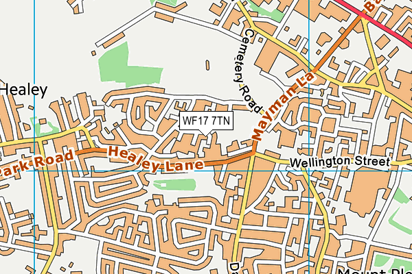 WF17 7TN map - OS VectorMap District (Ordnance Survey) WF17 7TN map - OS VectorMap District (Ordnance Survey)