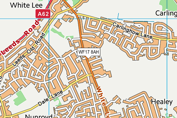 WF17 8AH map - OS VectorMap District (Ordnance Survey) WF17 8AH map - OS VectorMap District (Ordnance Survey)