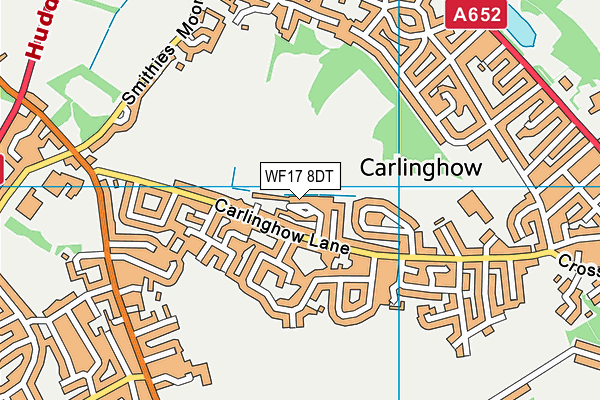 WF17 8DT map - OS VectorMap District (Ordnance Survey) WF17 8DT map - OS VectorMap District (Ordnance Survey)