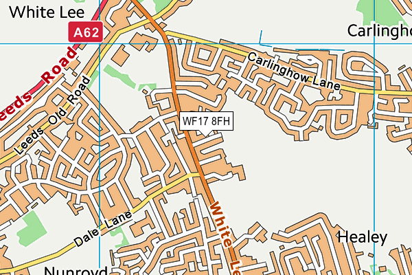 WF17 8FH map - OS VectorMap District (Ordnance Survey) WF17 8FH map - OS VectorMap District (Ordnance Survey)