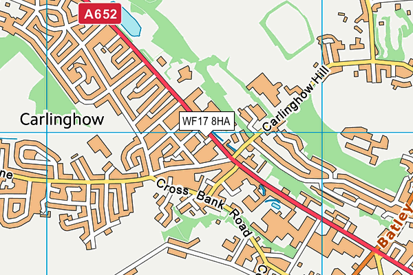 WF17 8HA map - OS VectorMap District (Ordnance Survey) WF17 8HA map - OS VectorMap District (Ordnance Survey)