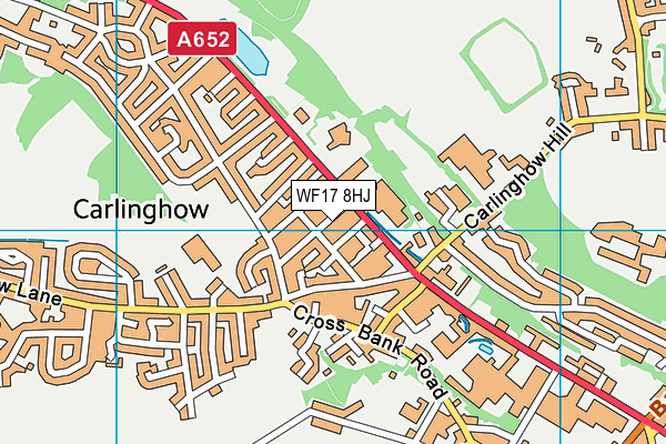 WF17 8HJ map - OS VectorMap District (Ordnance Survey) WF17 8HJ map - OS VectorMap District (Ordnance Survey)
