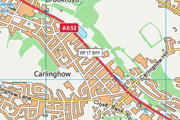 WF17 8HY map - OS VectorMap District (Ordnance Survey)