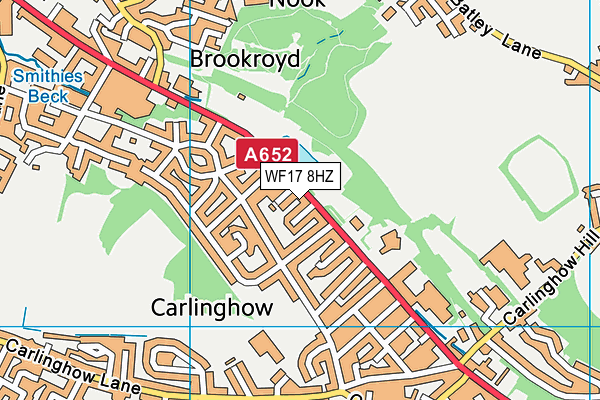 WF17 8HZ map - OS VectorMap District (Ordnance Survey) WF17 8HZ map - OS VectorMap District (Ordnance Survey)