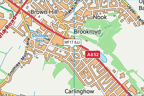 WF17 8JJ map - OS VectorMap District (Ordnance Survey) WF17 8JJ map - OS VectorMap District (Ordnance Survey)