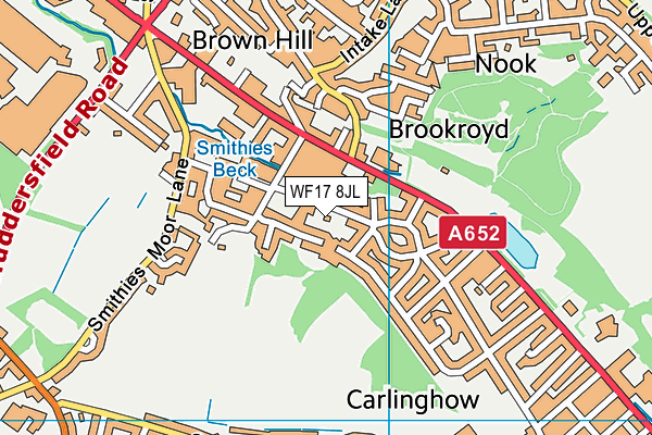 WF17 8JL map - OS VectorMap District (Ordnance Survey) WF17 8JL map - OS VectorMap District (Ordnance Survey)