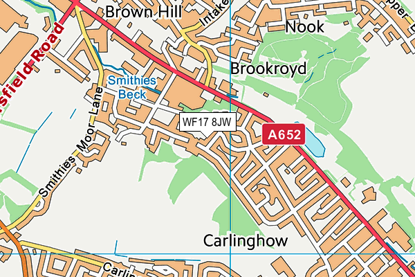 WF17 8JW map - OS VectorMap District (Ordnance Survey) WF17 8JW map - OS VectorMap District (Ordnance Survey)