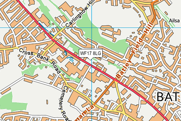 WF17 8LG map - OS VectorMap District (Ordnance Survey) WF17 8LG map - OS VectorMap District (Ordnance Survey)