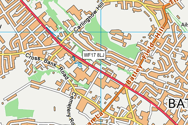 WF17 8LJ map - OS VectorMap District (Ordnance Survey) WF17 8LJ map - OS VectorMap District (Ordnance Survey)